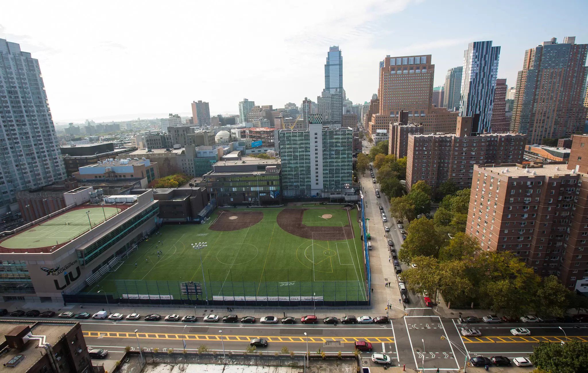 вид сверху на стадион Long Island University